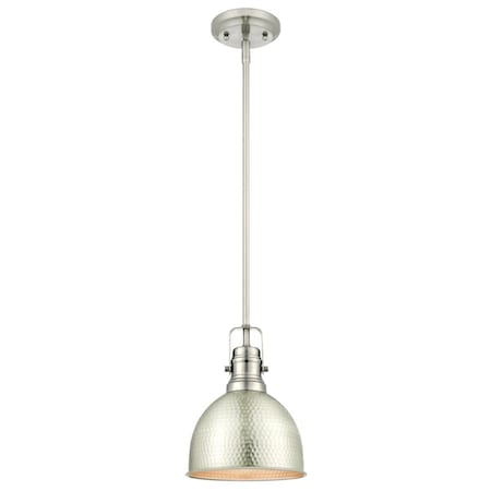 Westinghouse Pendant 60W Mini Madras Hammered, Brushed Nickel Dome Shade 6345500